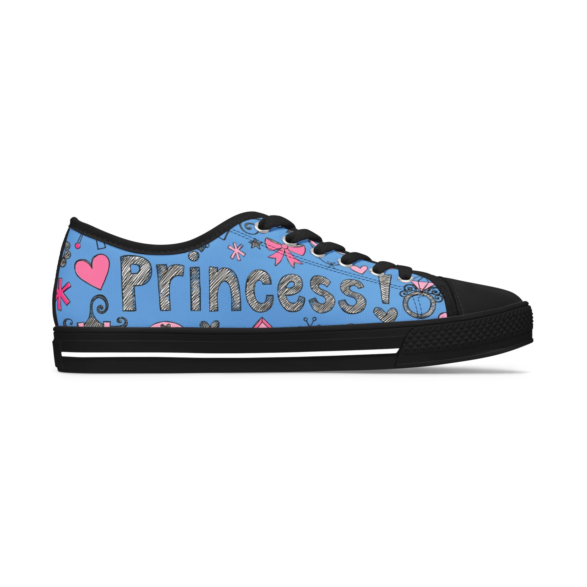 Blue 'Princess' Low Top Sneakers — Cute Girly Casual Shoes for Kids & Teens