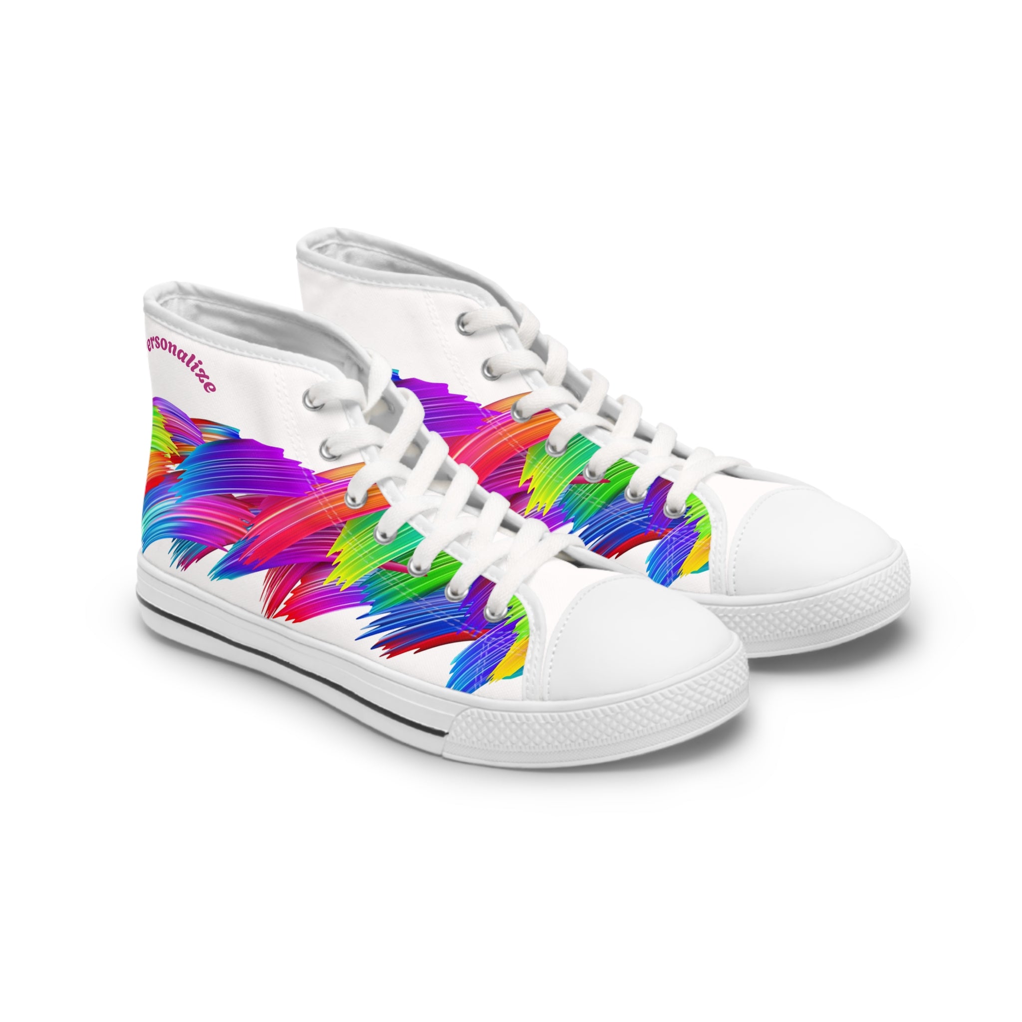 Vibrant Women's High Top Sneakers, Casual Footwear, Street Style, Fashion Lovers