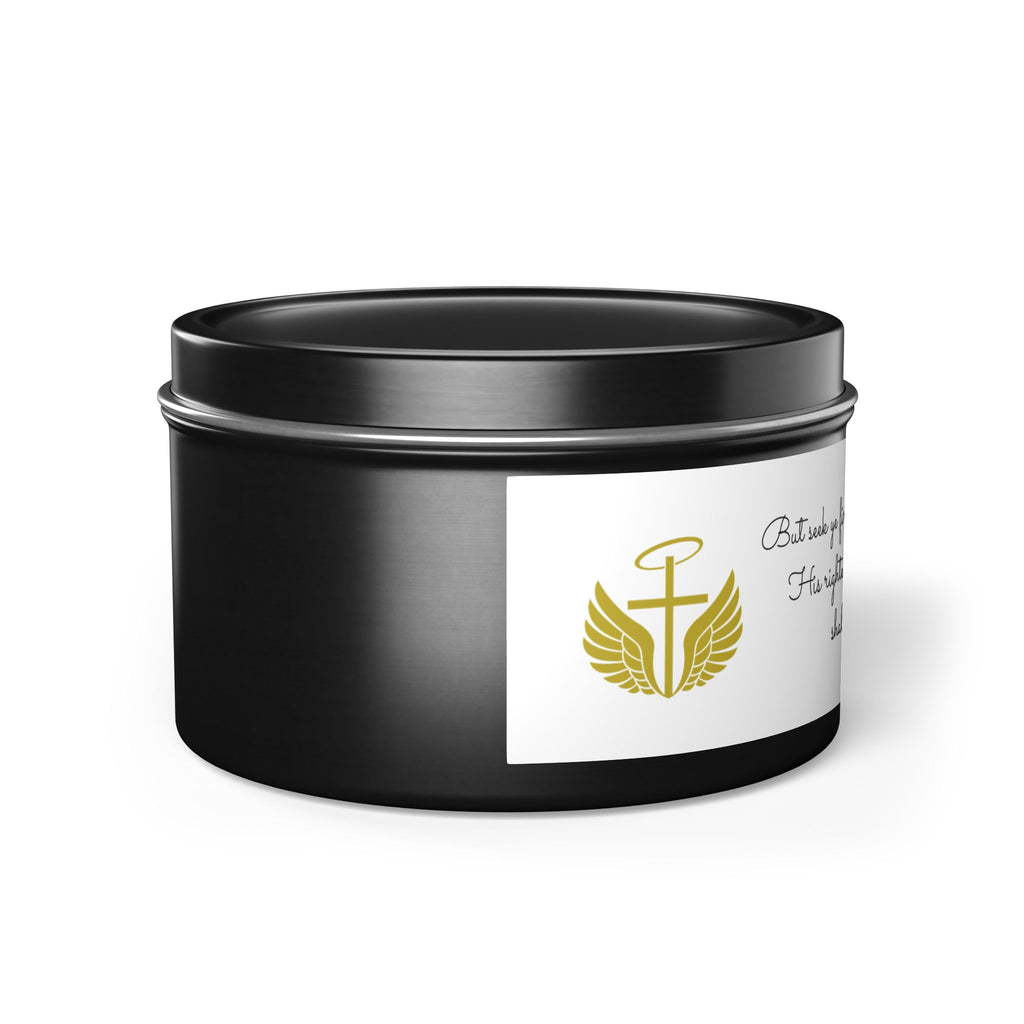 Inspirational Faith Tin Candle — "Seek First the Kingdom" Scented Candle
