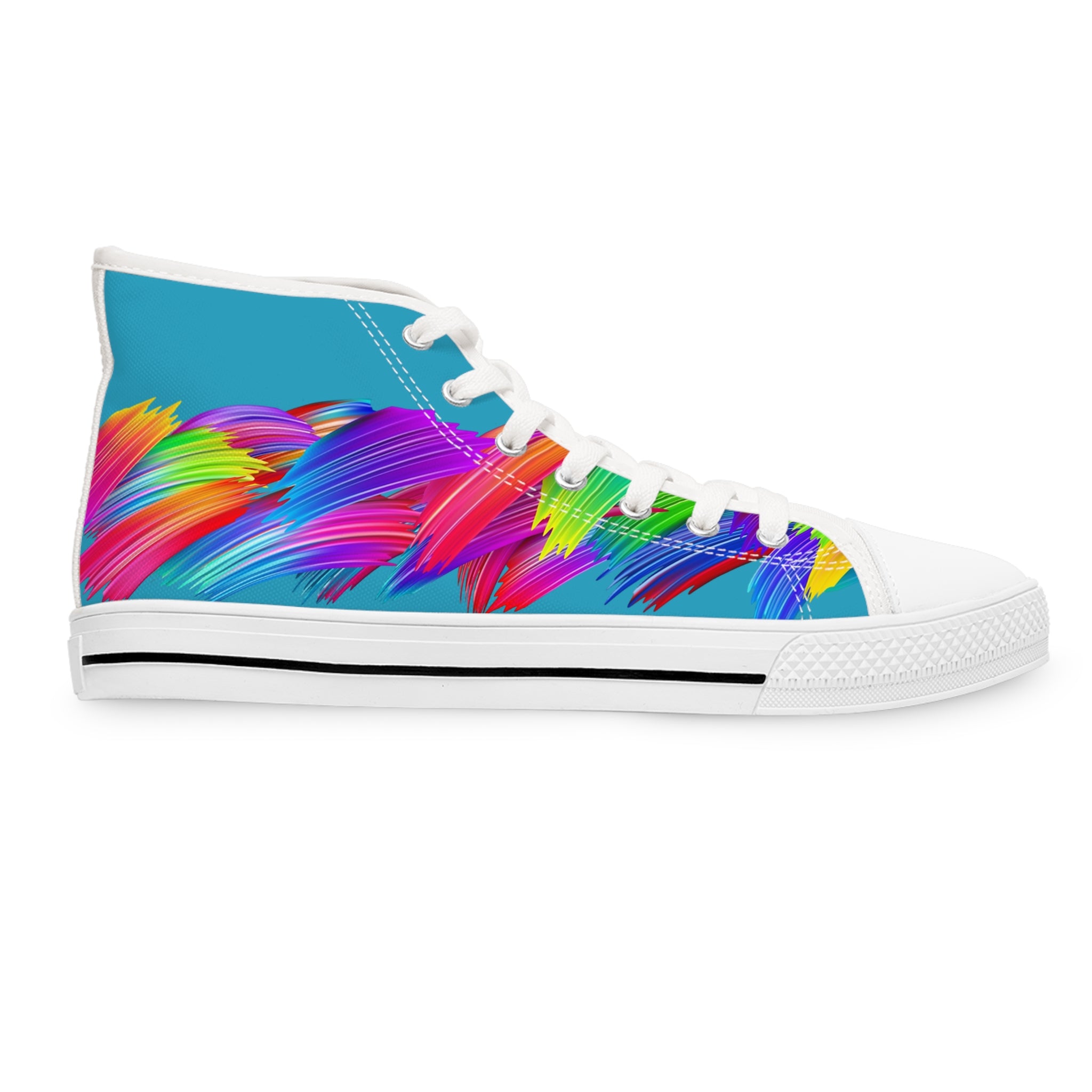 Vibrant Women's High Top Sneakers, Casual Footwear, Street Style, Fashion Lovers