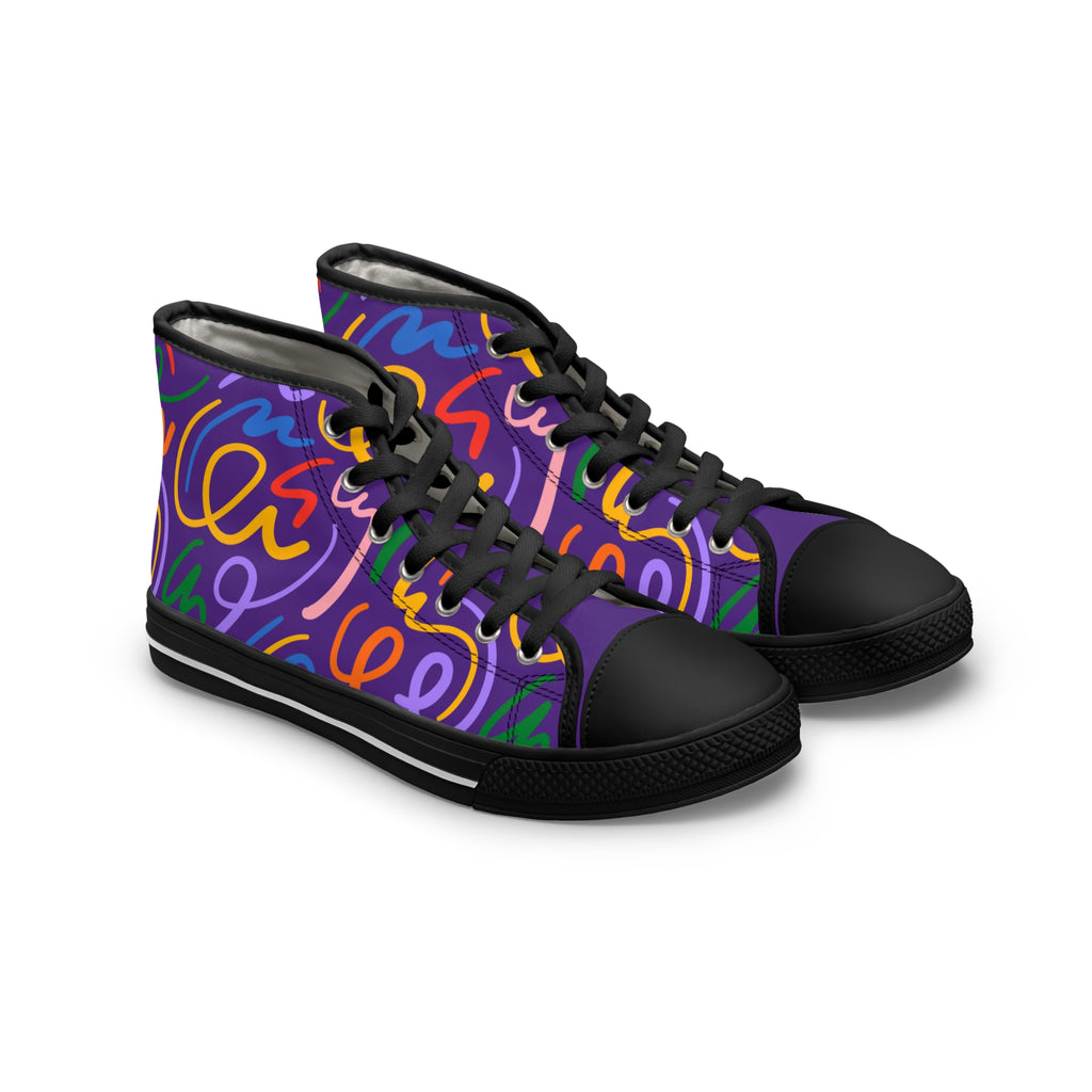 Vibrant Women's High Top Sneakers, Casual Footwear, Street Style, Fashion Lovers