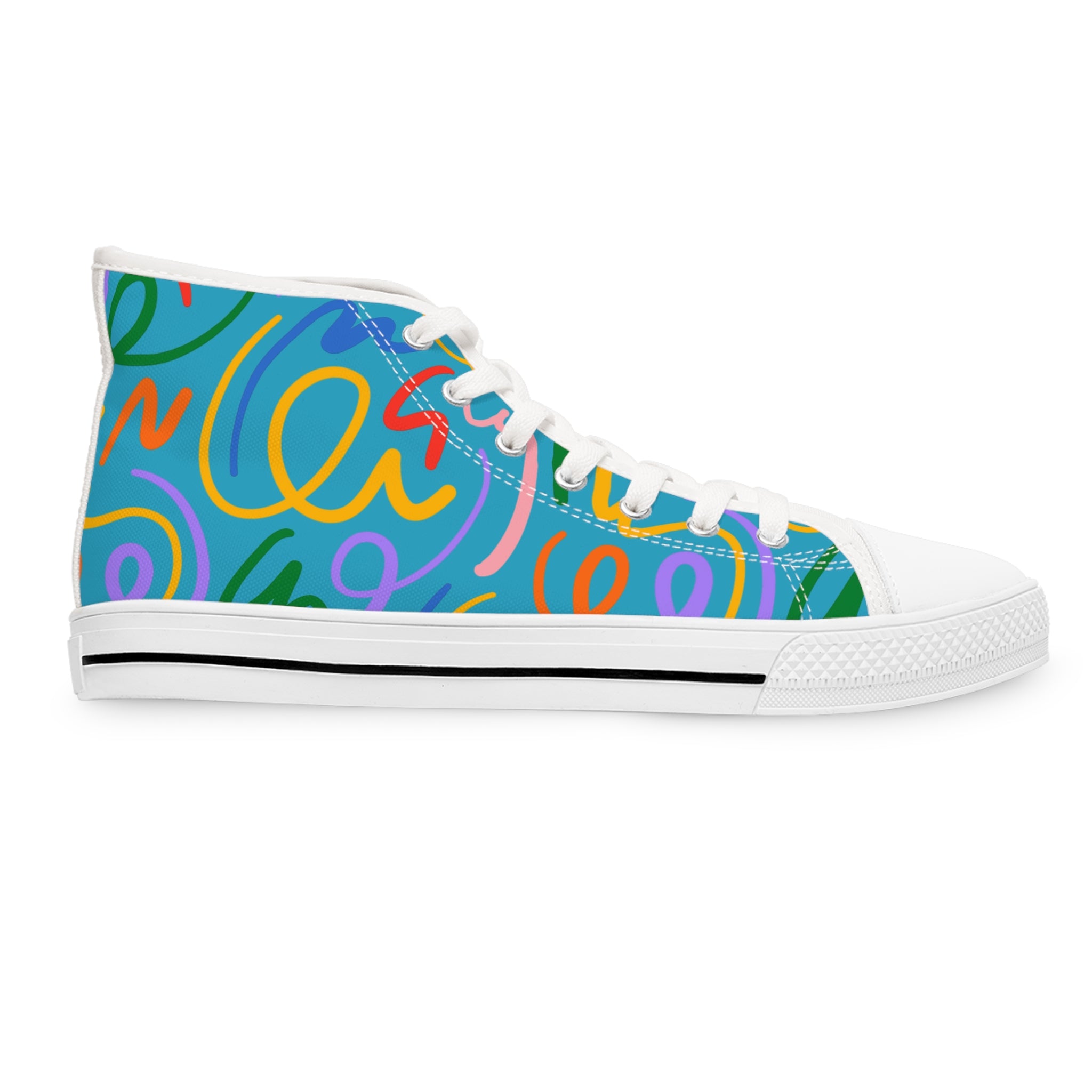 Vibrant Women's High Top Sneakers, Casual Footwear, Street Style, Fashion Lovers
