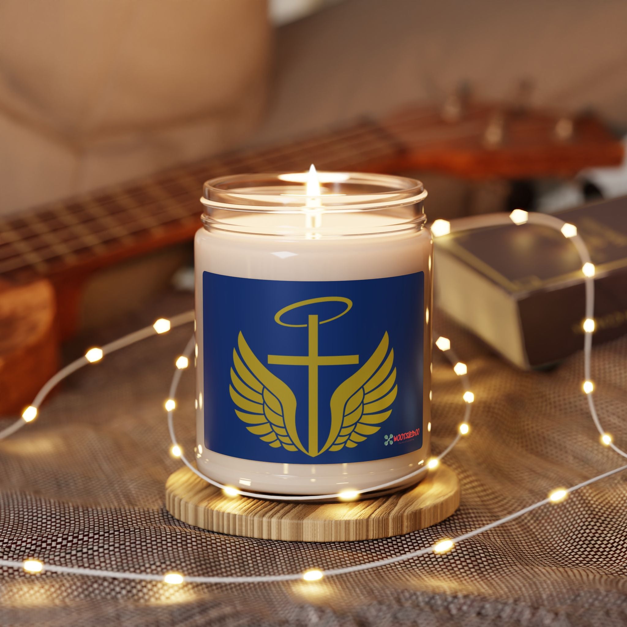 Angel Wings & Cross Soy Candle — 9oz Scented Jar (Spiritual Gift)
