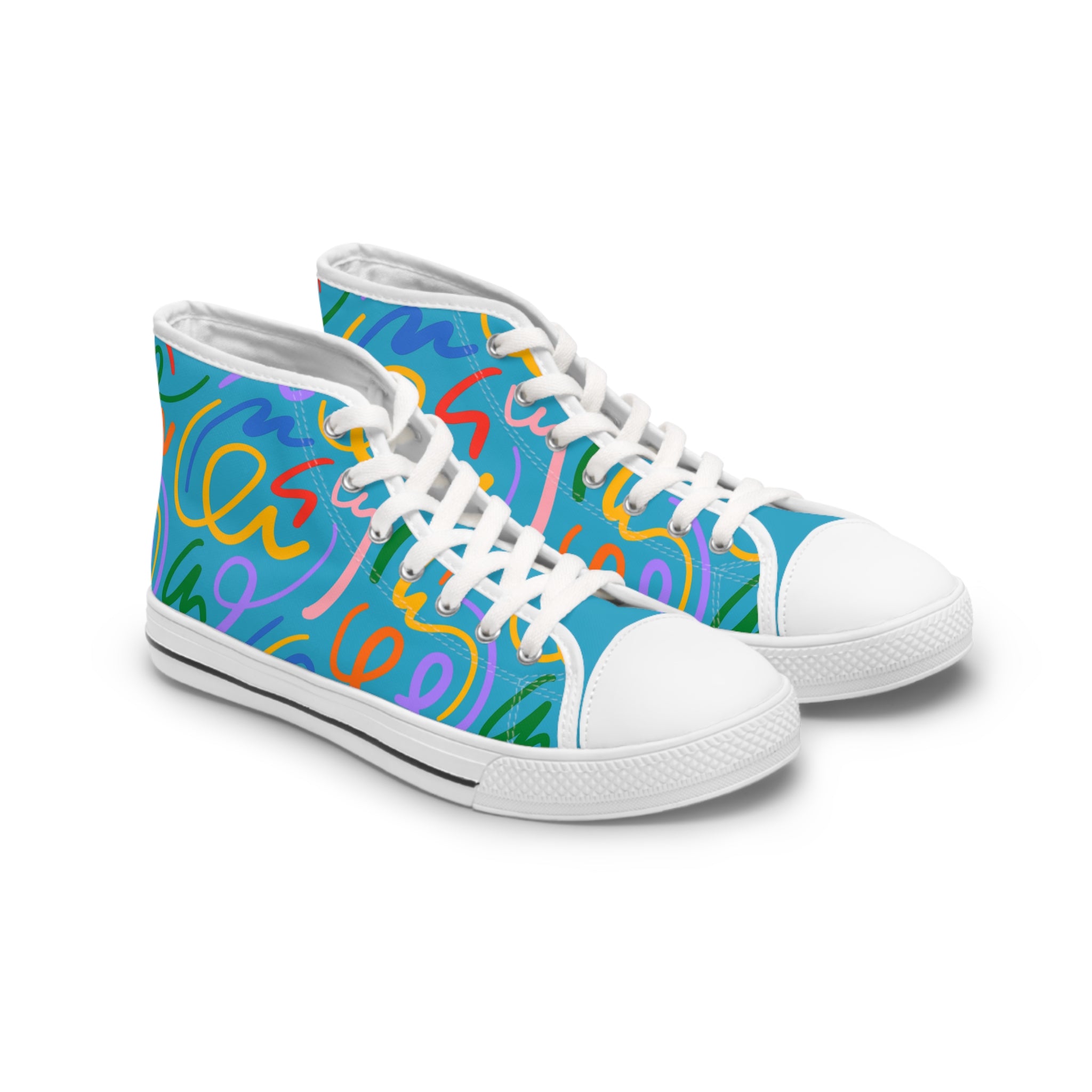 Vibrant Women's High Top Sneakers, Casual Footwear, Street Style, Fashion Lovers