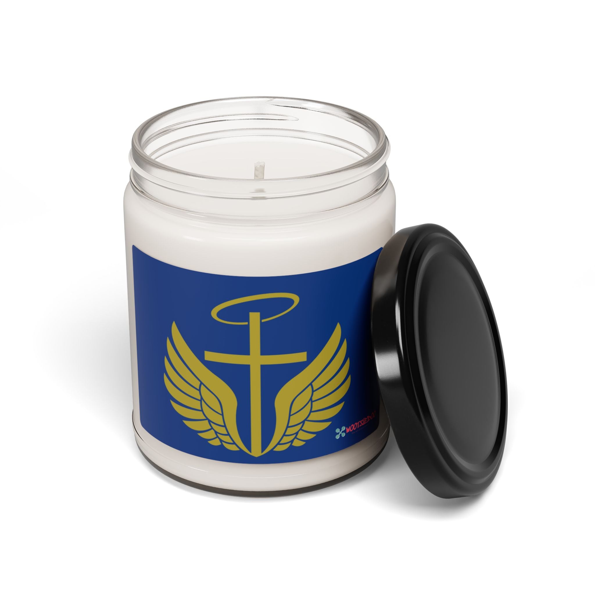 Angel Wings & Cross Soy Candle — 9oz Scented Jar (Spiritual Gift)
