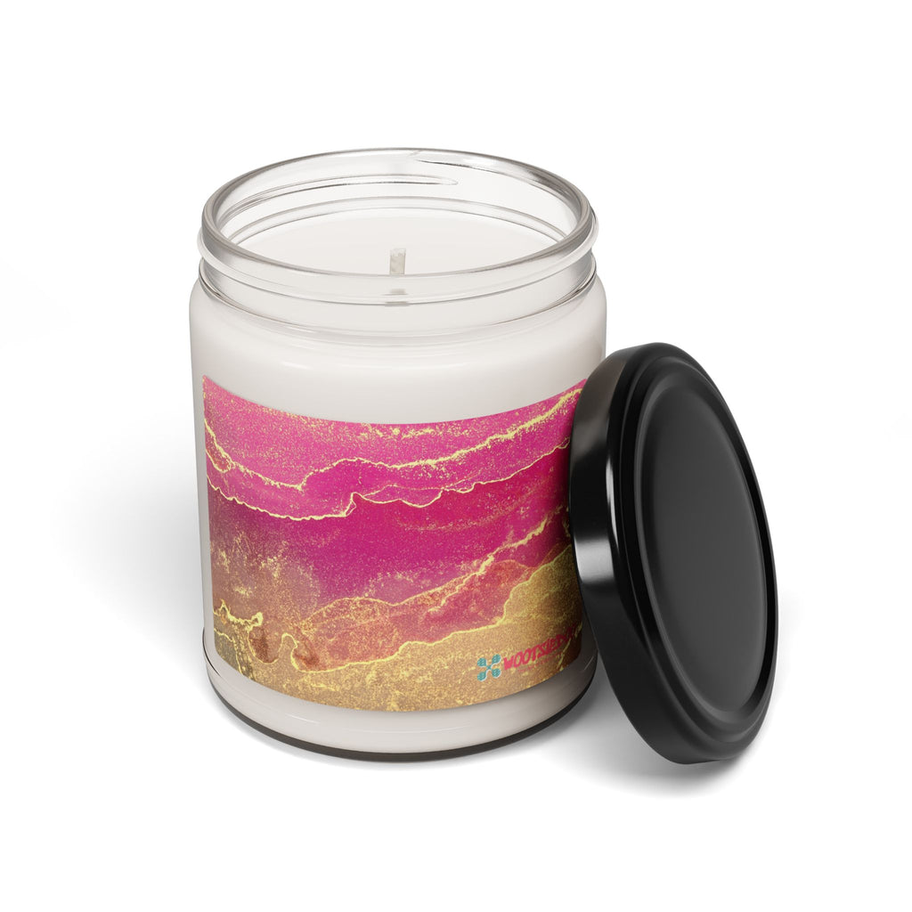 Soy Candle — Pink & Gold Marble Scented Jar (9 oz)