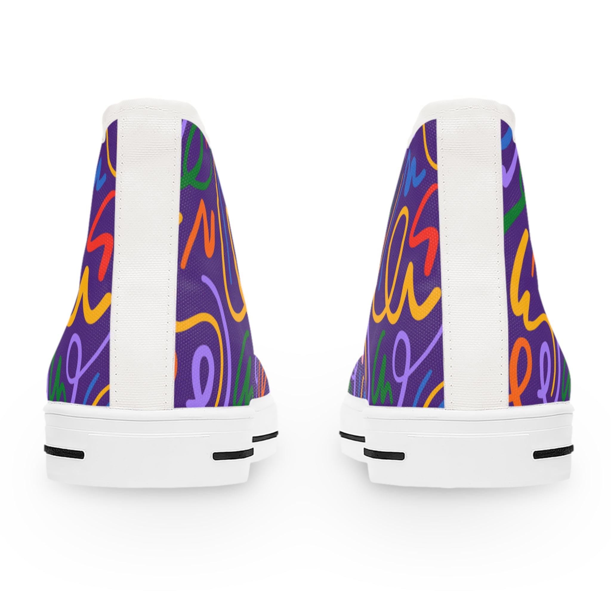 Vibrant Women's High Top Sneakers, Casual Footwear, Street Style, Fashion Lovers