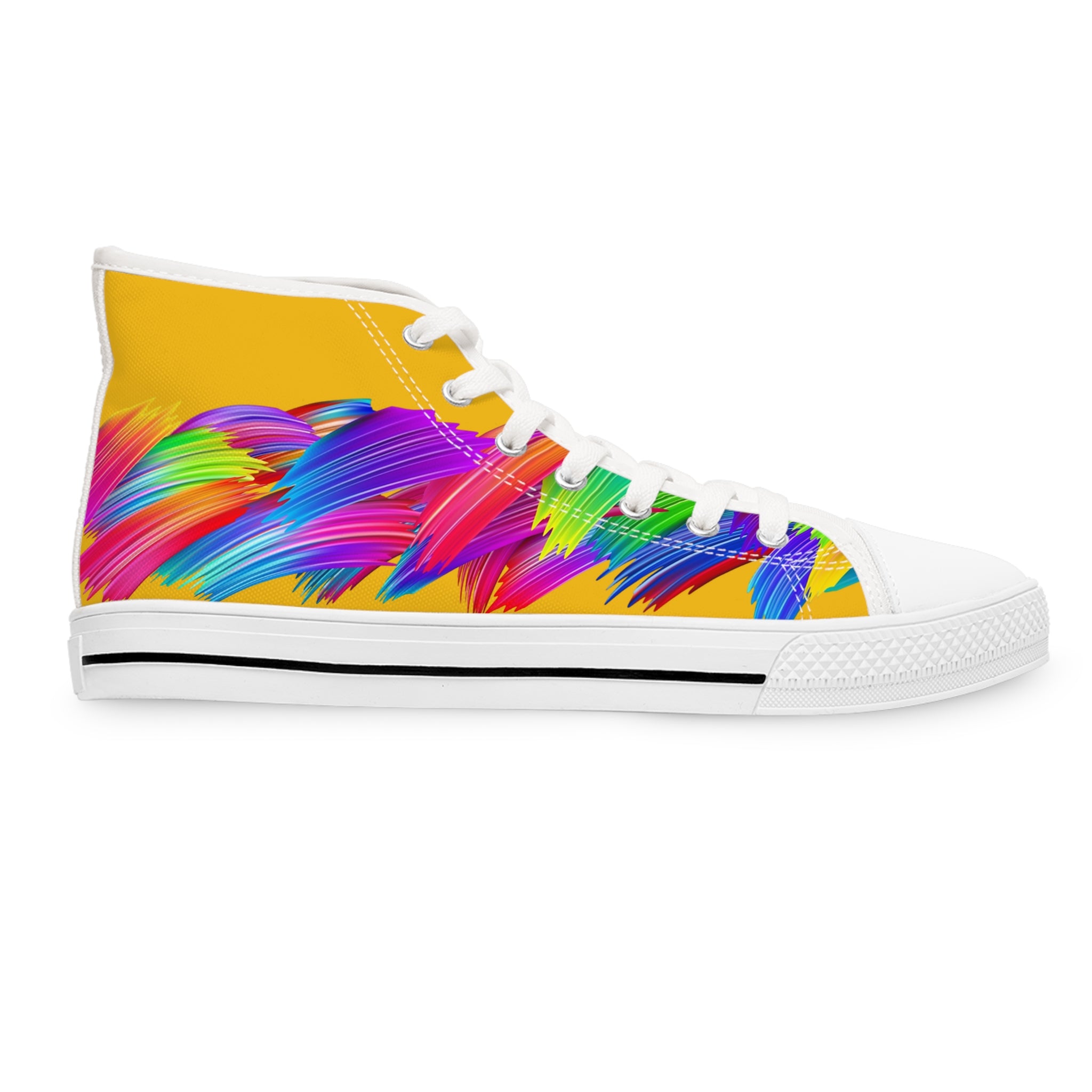 Vibrant Women's High Top Sneakers, Casual Footwear, Street Style, Fashion Lovers