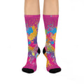 Cushioned Crew Socks, Fun Splash of Paint, Artsy Wootsiedoo Logo, Gift idea