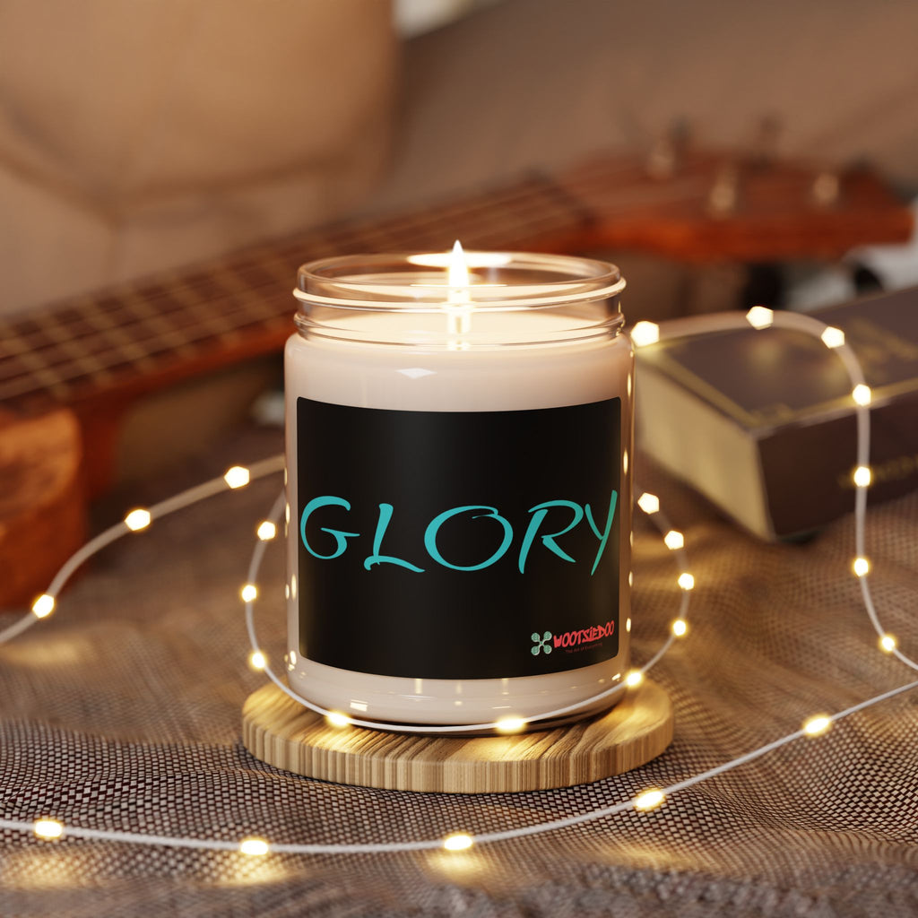 Glory Scented Soy Candle — 9oz Aromatherapy Jar (‘GLORY’ Design)