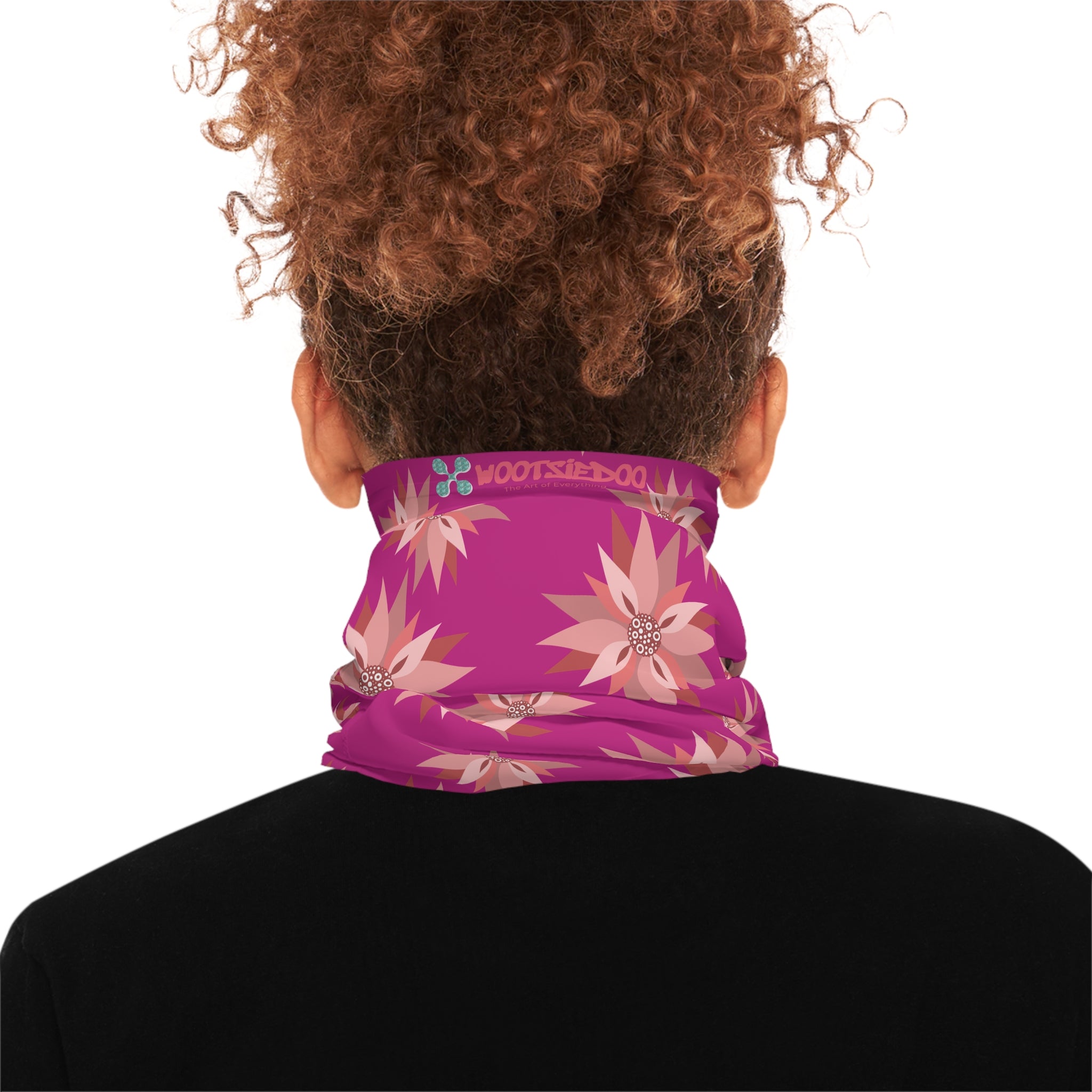 Lightweight Neck Gaiter, Floral Design, Fashion Accessory, Artsy Wootsiedoo Logo