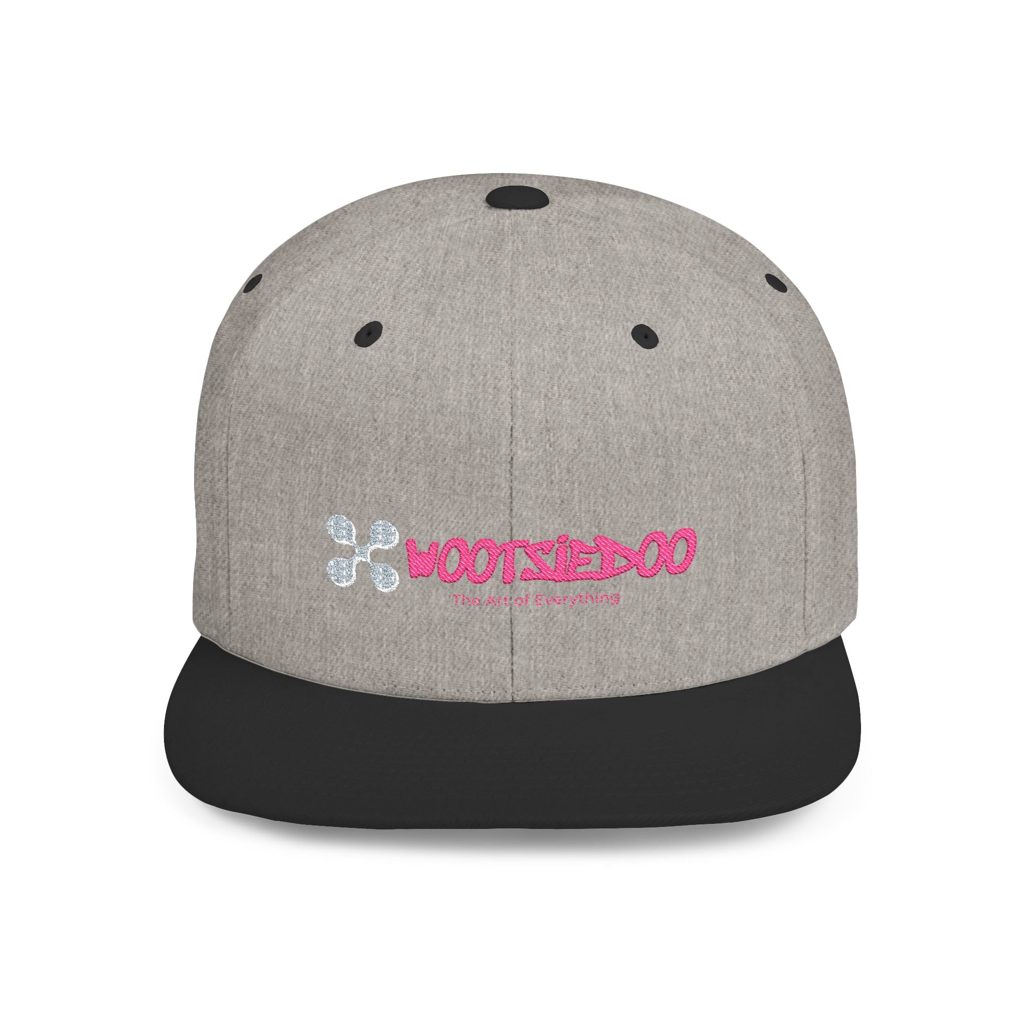 Trendy Flat Bill Snapback Cap, Gift for Him/Her, Casual Vibe, Wootsiedoo Logo