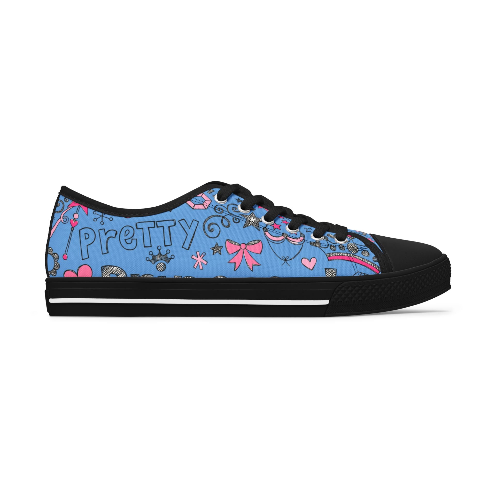 Blue 'Princess' Low Top Sneakers — Cute Girly Casual Shoes for Kids & Teens