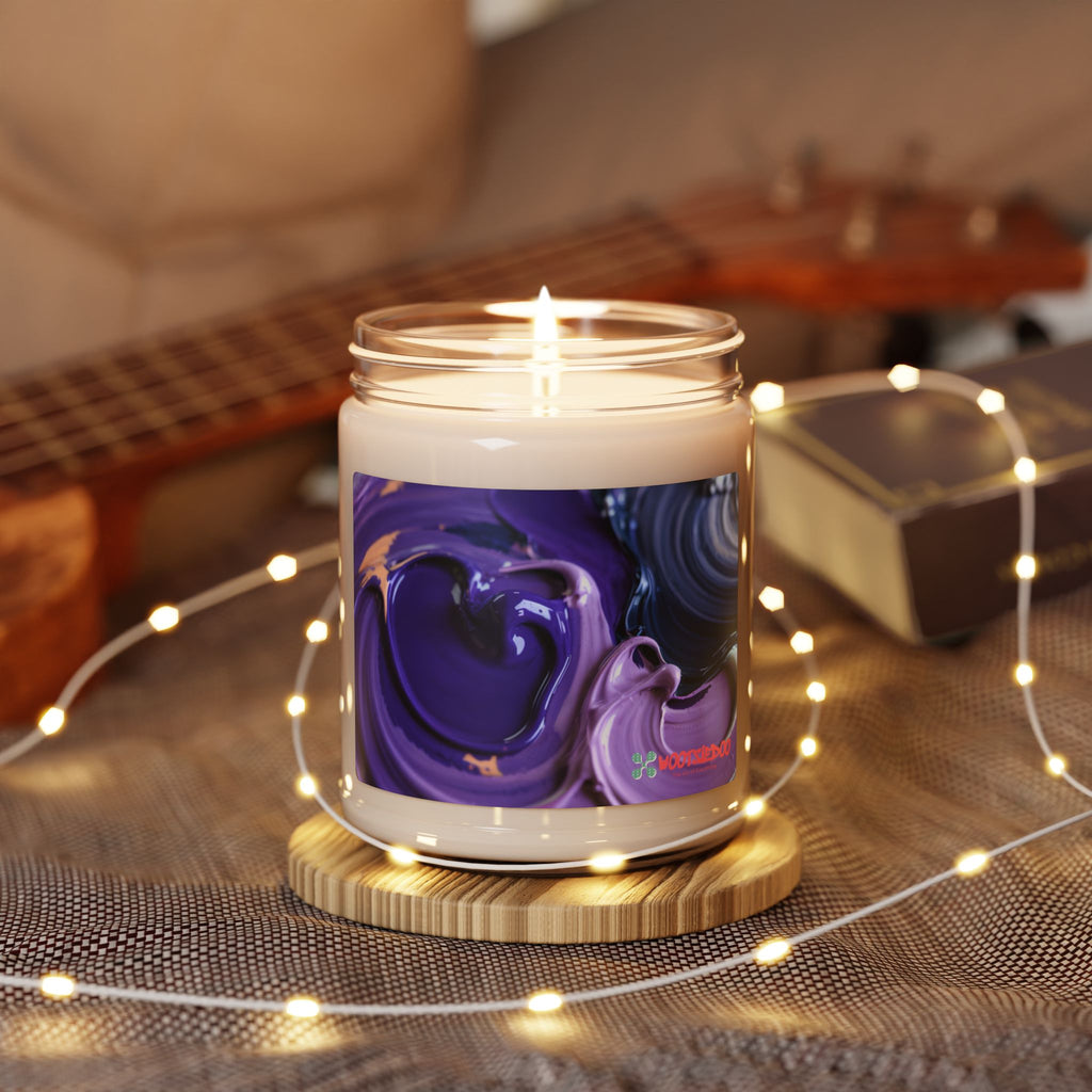 Purple Swirl Scented Soy Candle — 9oz Aromatherapy Jar