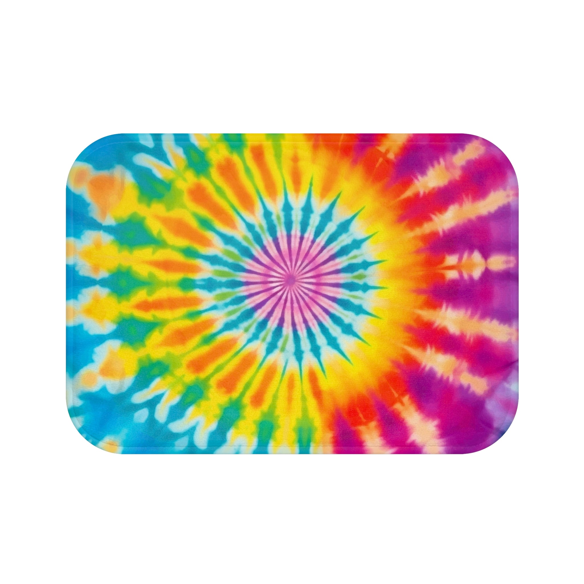Tie-Dye Spiral Bath Mat – Colorful Retro Bathroom Rug