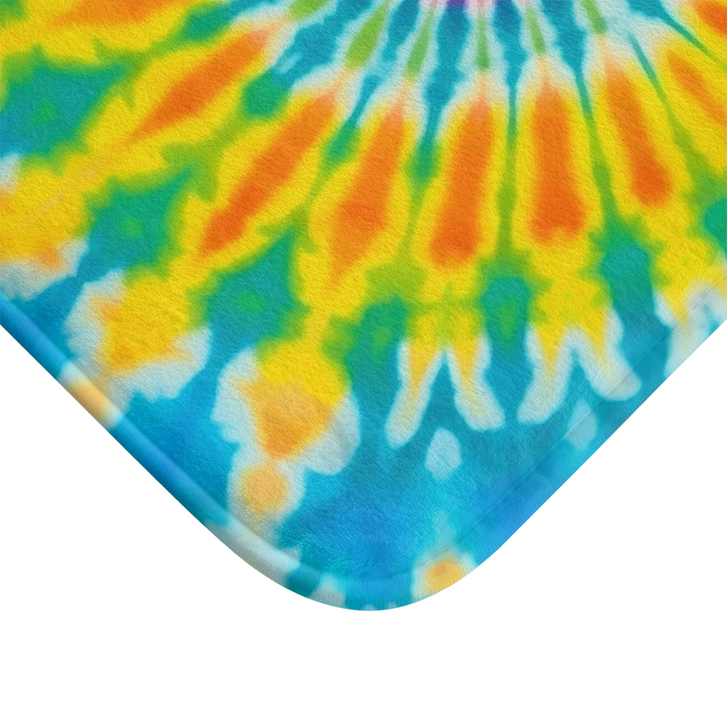 Tie-Dye Spiral Bath Mat – Colorful Retro Bathroom Rug