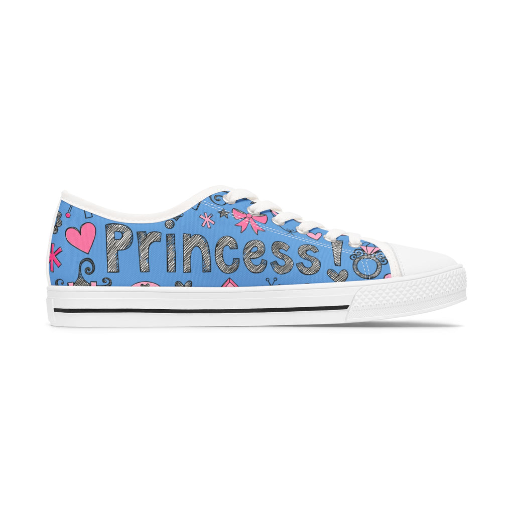 Blue 'Princess' Low Top Sneakers — Cute Girly Casual Shoes for Kids & Teens