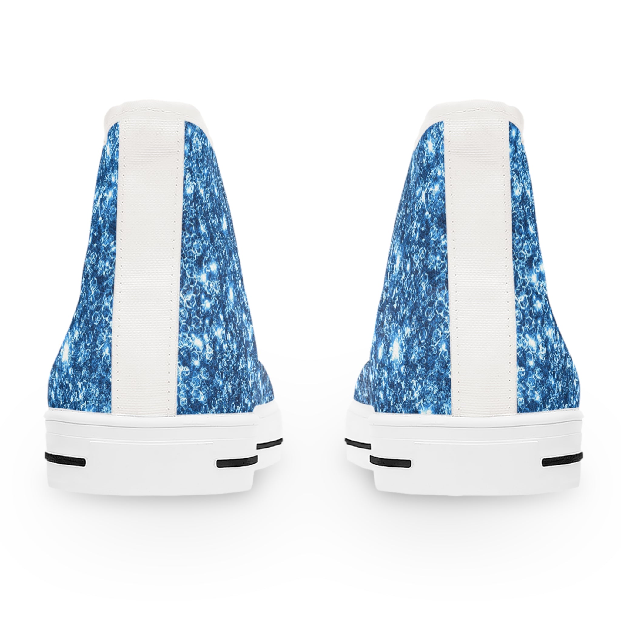 Sparkling Blue Print High Top Sneakers, Casual Footwear, Trendy Shoes, Gift for Her