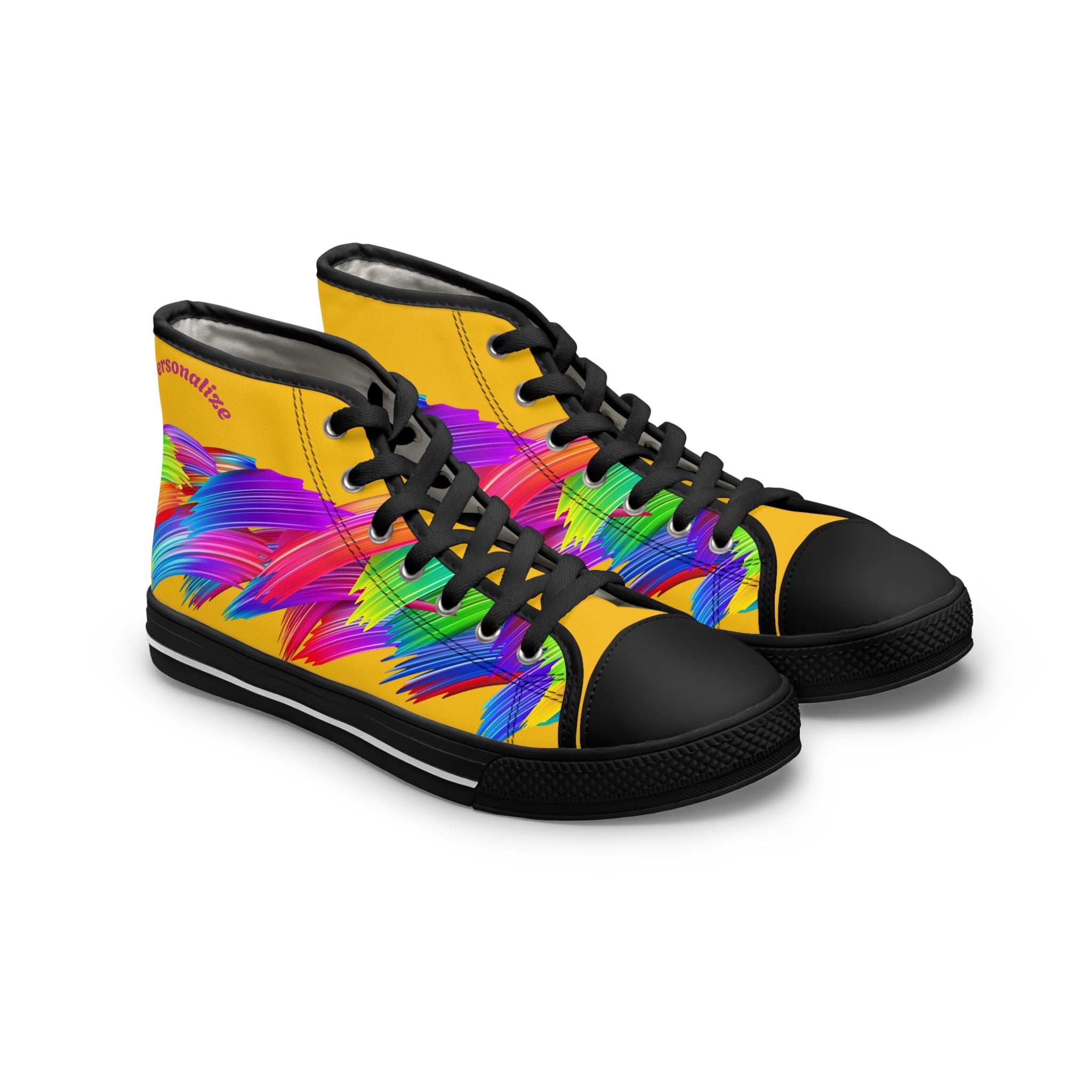 Vibrant Women's High Top Sneakers, Casual Footwear, Street Style, Fashion Lovers