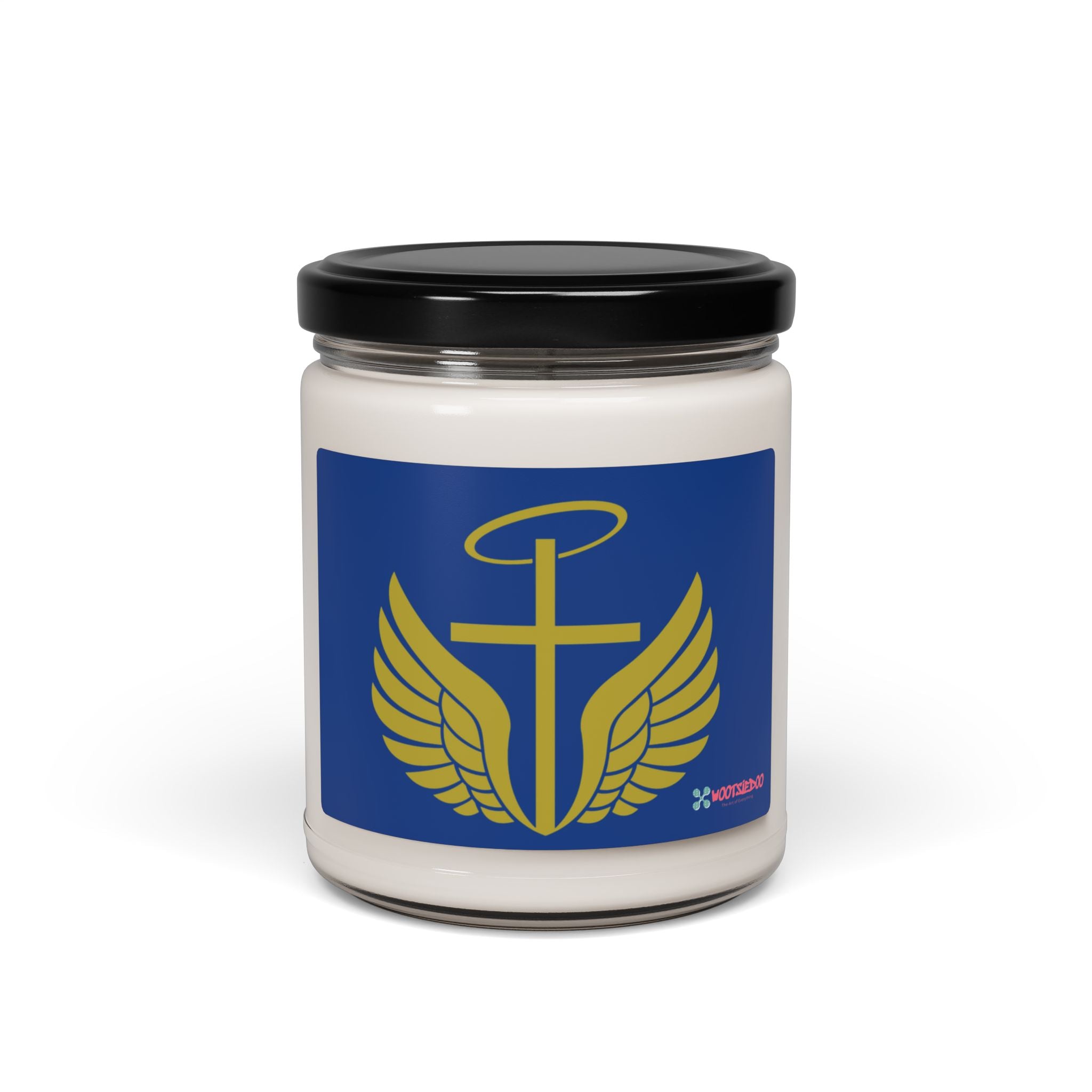 Angel Wings & Cross Soy Candle — 9oz Scented Jar (Spiritual Gift)