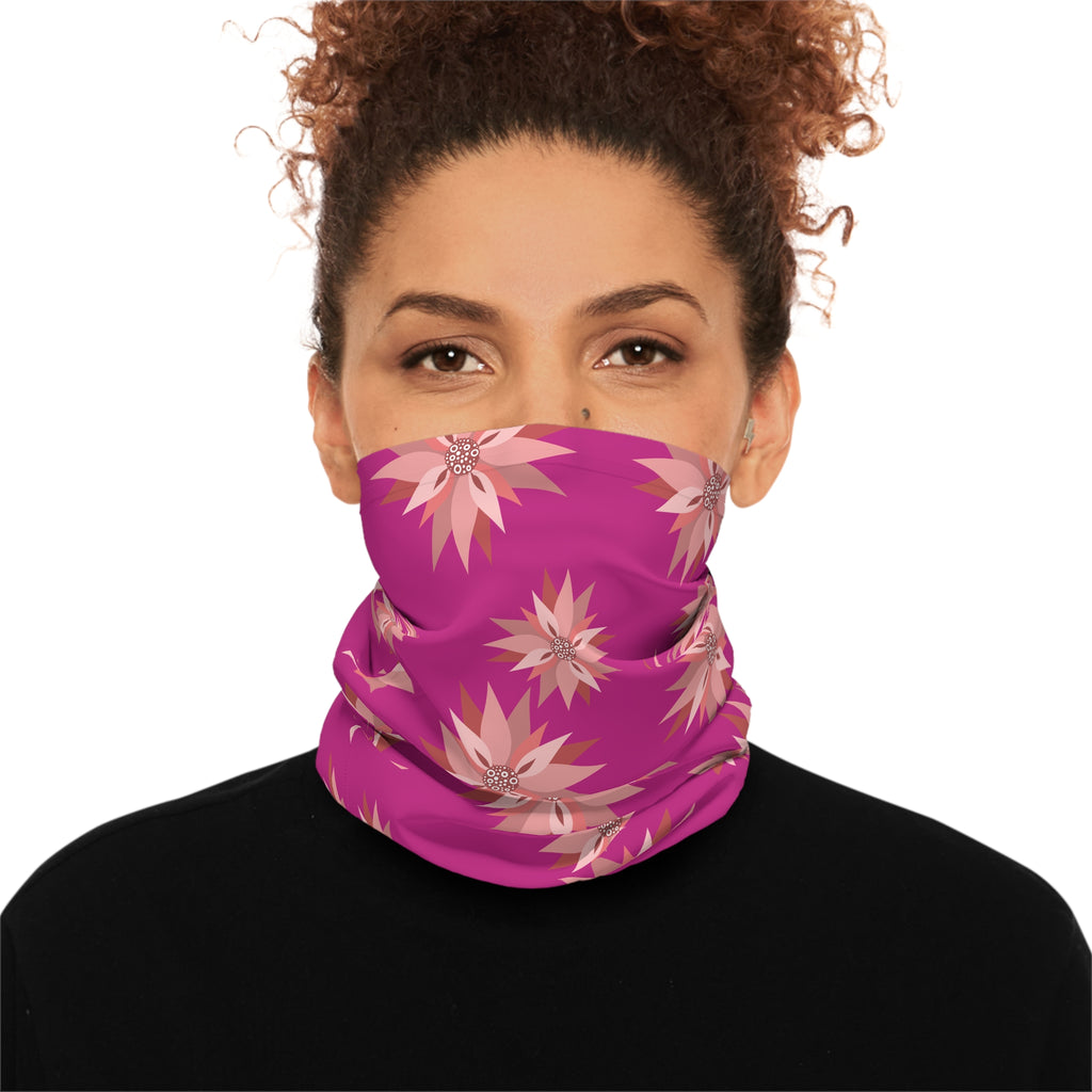 Lightweight Neck Gaiter, Floral Design, Fashion Accessory, Artsy Wootsiedoo Logo