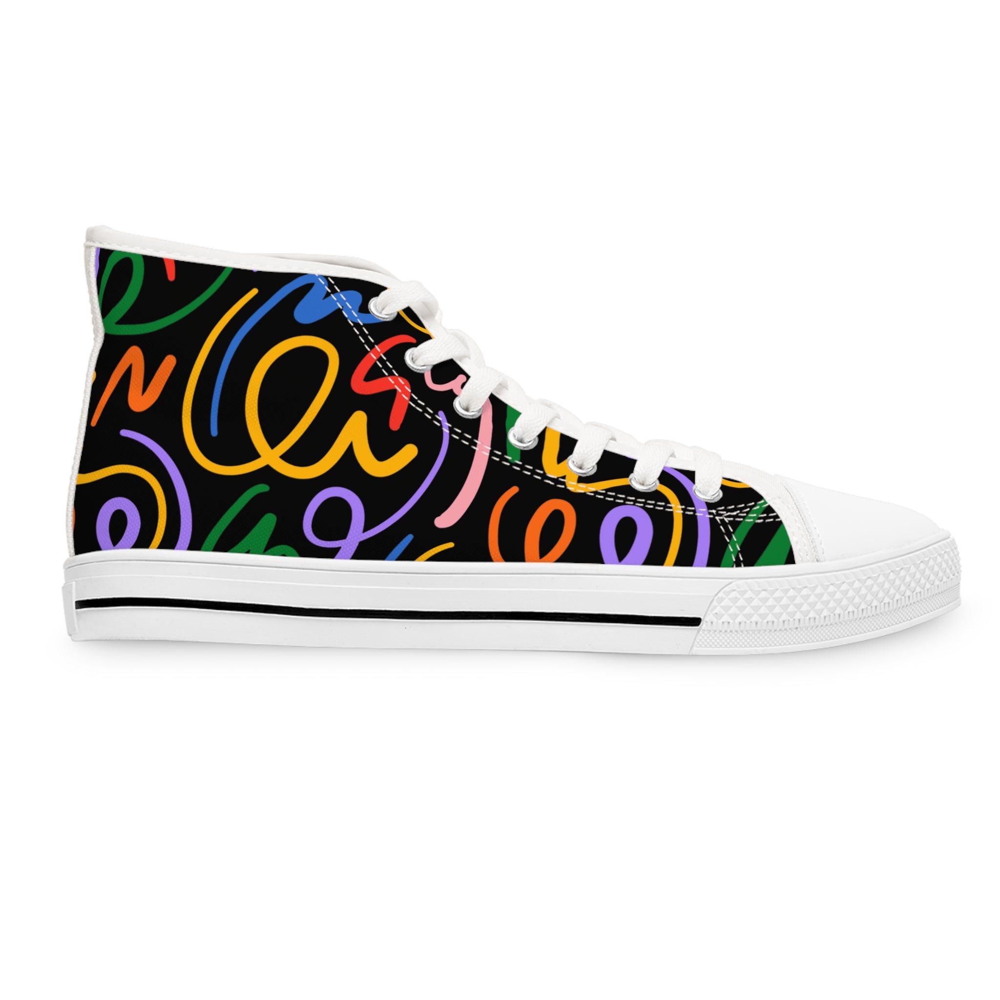 Vibrant Women's High Top Sneakers, Casual Footwear, Street Style, Fashion Lovers