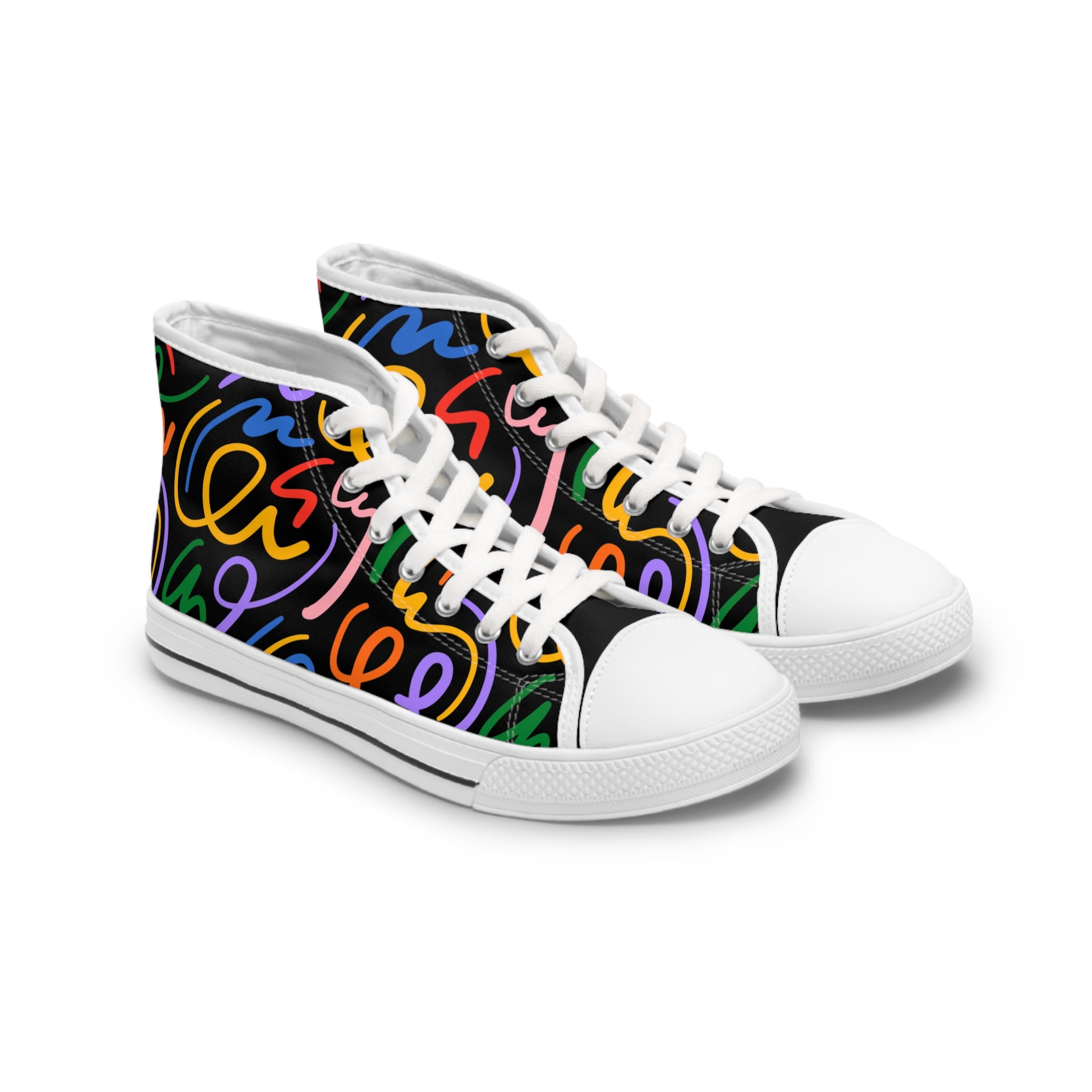 Vibrant Women's High Top Sneakers, Casual Footwear, Street Style, Fashion Lovers