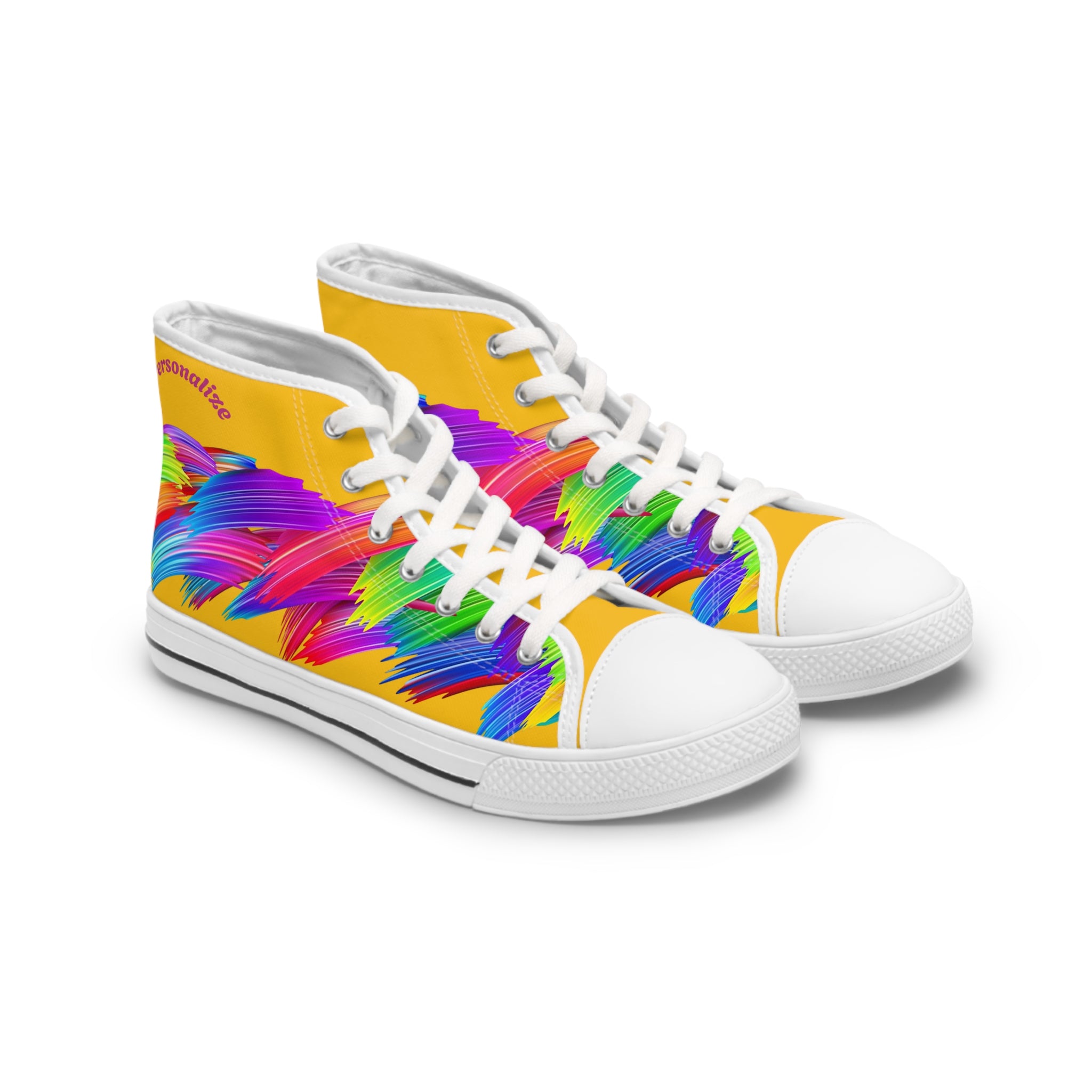 Vibrant Women's High Top Sneakers, Casual Footwear, Street Style, Fashion Lovers