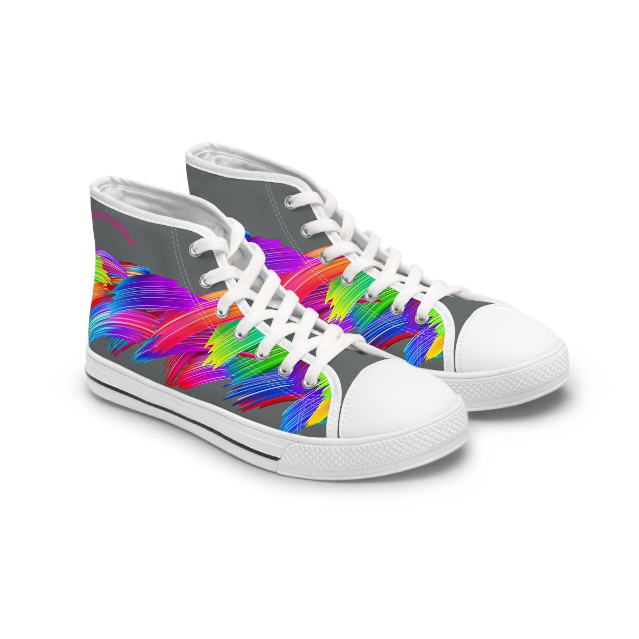 Vibrant Women's High Top Sneakers, Casual Footwear, Street Style, Fashion Lovers